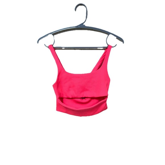 ALO Yoga Other - Alo Ribbed Slit Bra Fluorescent Pink Coral Small